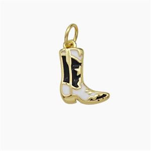Boot Charms Copper Shoe Pendant Enamel Gold Plated, approx 10-12mm