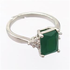 copper Rings pave zircon, resizable, platinum plated, approx 7-9mm, 17mm dia