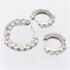 copper Latchback Earrings, platinum plated, approx 23mm dia