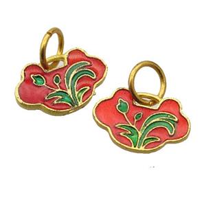 alloy pendant with enamel, gold plated, approx 10-16mm