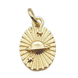 copper earth pendant, gold plated, approx 8-12mm