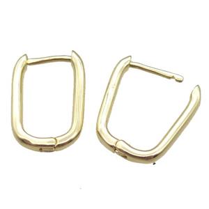 copper Latchback Earrings, gold plated, approx 13-18mm