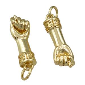 copper hand charm pendant, gold plated, approx 7-18mm