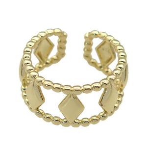 copper Ring, gold plated, approx 9mm, 18mm dia