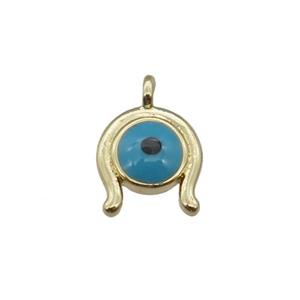 copper luckyeye pendant, gold plated, approx 7mm