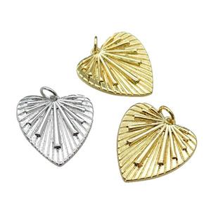 copper Heart pendant, mixed, approx 19-20mm