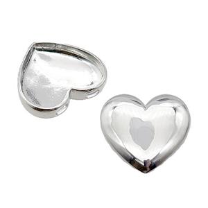 copper Heart pendant, platinum plated, approx 25mm