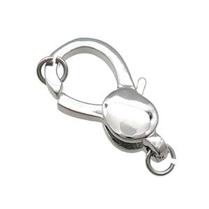 Copper Lobster Clasp Platinum Plated, approx 14-23mm