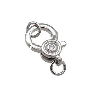 Copper Lobster Clasp Platinum Plated, approx 10-13.5mm