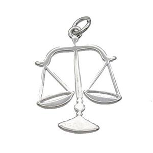 Copper Libra Pendant Charm Platinum Plated, approx 18-22mm