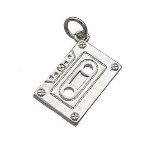 Copper MagneticTape Pendant Platinum Plated, approx 10-16mm