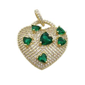 copper pendant pave zircon, gold plated, approx 25mm