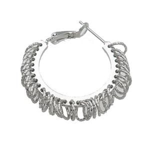 Copper Latchback Earrings Platinum Plated, approx 6mm, 30mm