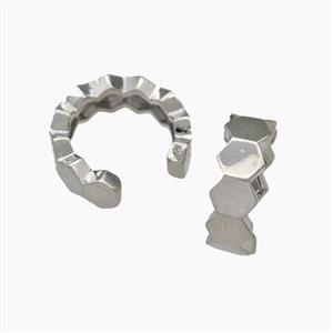 Copper Clip Earrings Platinum Plated, approx 5mm, 14mm dia