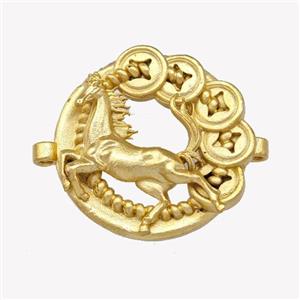 Copper Pegasus Charms Connector Horse Gold Plated, approx 25mm