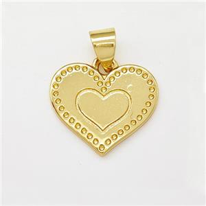 Copper Heart Pendant Gold Plated, approx 15mm