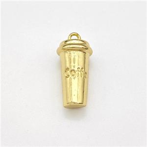 Coffee Cup Charms Copper Pendant Gold Plated, approx 5-14mm