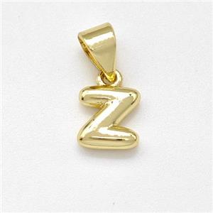 Copper Letter-Z Pendant Gold Plated, approx 6-7mm