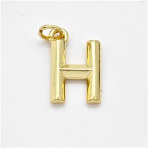 Copper Letter-H Pendant Gold Plated, approx 9-12.5mm