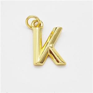 Copper Letter-K Pendant Gold Plated, approx 9-12.5mm