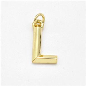 Copper Letter-L Pendant Gold Plated, approx 9-12.5mm