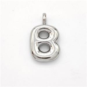 Copper Letter-B Pendant Platinum Plated, approx 13-17mm