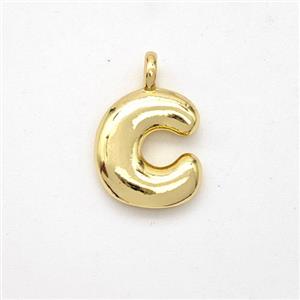 Copper Letter-C Pendant Gold Plated, approx 13-17mm