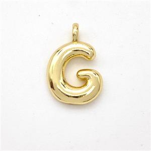 Copper Letter-G Pendant Gold Plated, approx 13-17mm