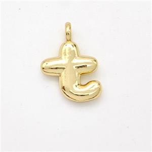 Copper Letter-T Pendant Gold Plated, approx 13-17mm