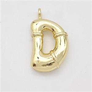 Copper Letter-D Pendant Gold Plated, approx 16-20mm
