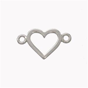 Copper Heart Connector Platinum Plated, approx 10-11.5mm