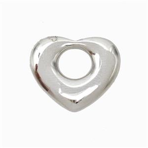 Copper Heart Pendant Platinum Plated, approx 15-18mm