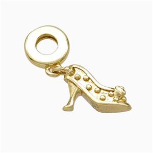 High Heels Charms Copper Shoe Pendant Gold Plated, approx 10-14mm, 10mm