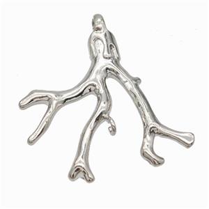 Copper Branch Charms Pendant Platinum Plated, approx 38-40mm