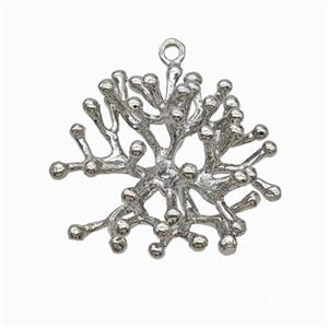 Copper Branch Charms Pendant Platinum Plated, approx 30mm