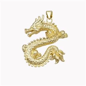 Copper Dragon Pendant Loong Gold Plated, approx 24-30mm