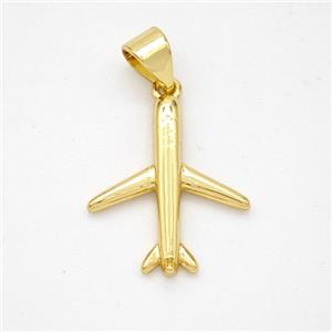 Copper Airplane Pendant Gold Plated, approx 15-17mm