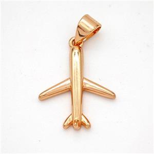 Copper Airplane Pendant Rose Gold, approx 15-17mm