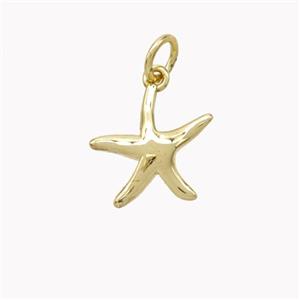 Copper Starfish Pendant Gold Plated, approx 12mm