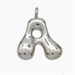 Copper Letter-A Pendant Platinum Plated, approx 13-18mm