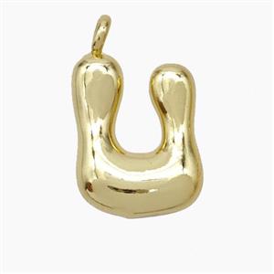 Copper Letter-U Pendant Gold Plated, approx 13-18mm
