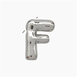 Copper Letter-F Pendant Platinum Plated, approx 10-15mm