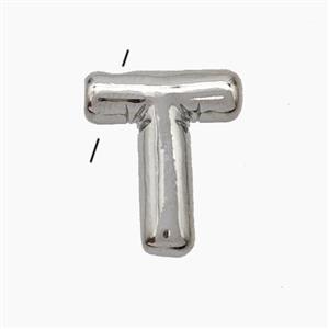 Copper Letter-T Pendant Platinum Plated, approx 10-15mm