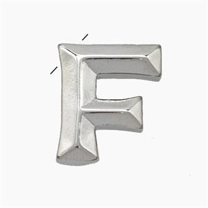 Copper Letter-F Pendant Platinum Plated, approx 15-18mm