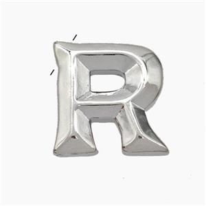 Copper Letter-R Pendant Platinum Plated, approx 15-18mm