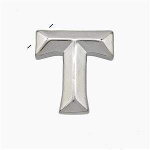 Copper Letter-T Pendant Platinum Plated, approx 15-18mm