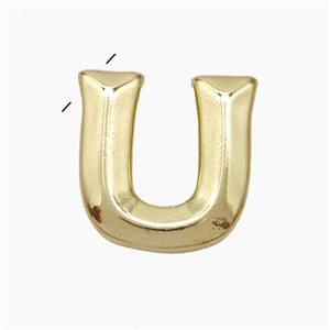 Copper Letter-U Pendant Gold Plated, approx 15-18mm