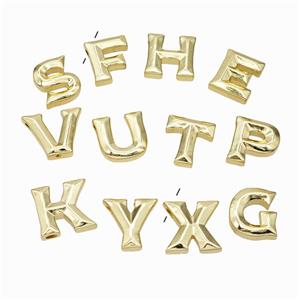 Copper Alphabet Pendant Mix Letters Gold Plated, approx 15-18mm