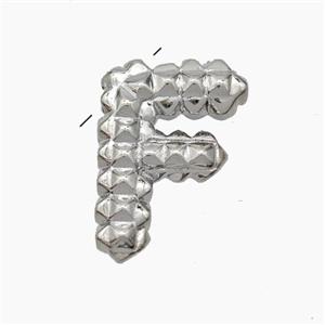 Copper Letter-F Pendant Platinum Plated, approx 13-22mm