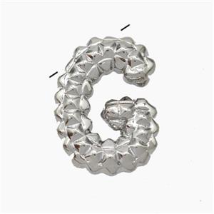 Copper Letter-G Pendant Platinum Plated, approx 13-22mm